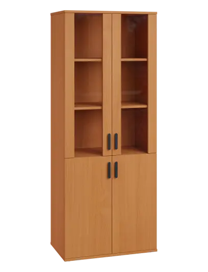 LN 5 - 7DS kancelářská skříň, 4-dveřová/prosklená, 1822x720x400, buk Royal